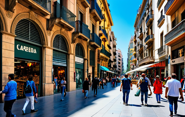 패스 오브 엑자일 신작 콘텐츠 루머 - Bustling Barcelona Street Scene** "A vibrant street in Barcelona, Spain, during the daytime. People...