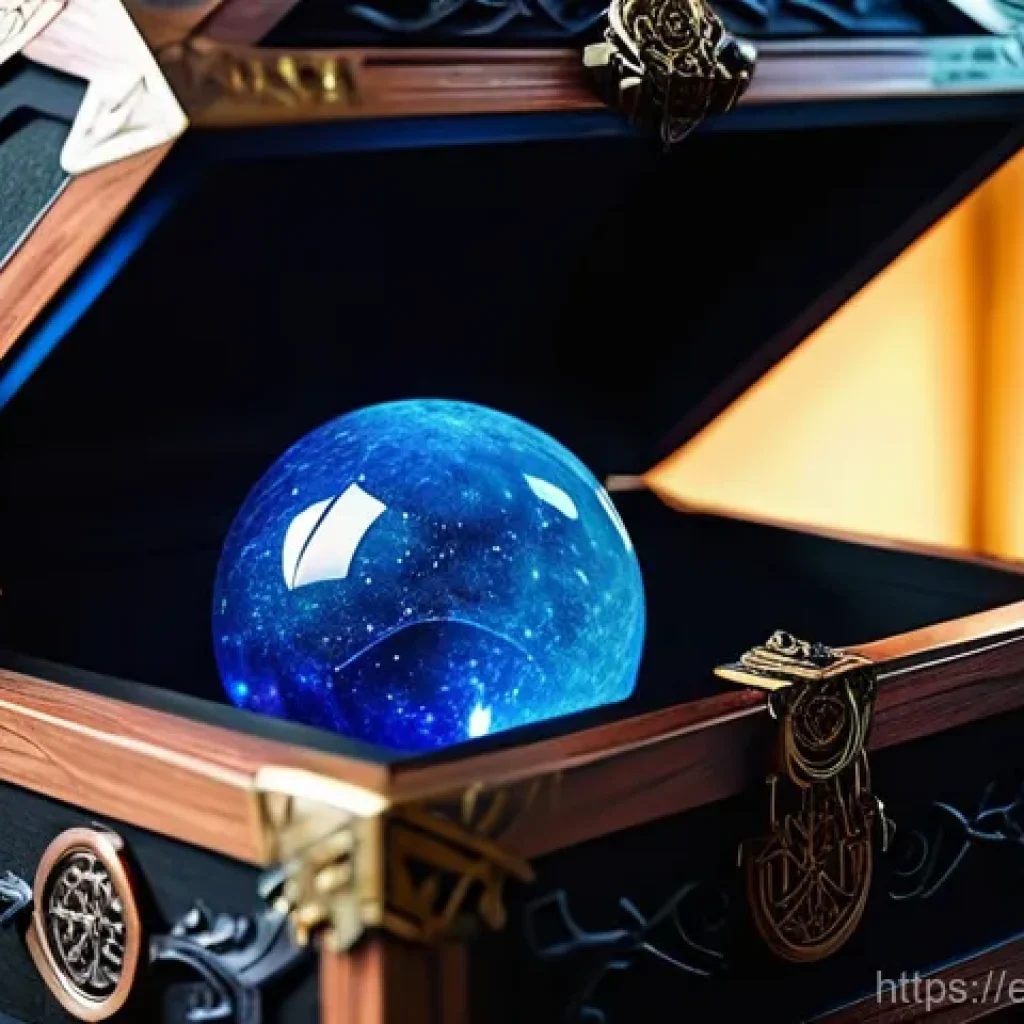 패스 오브 엑자일 오브 종류와 활용 - **Subject:** A close-up, highly detailed shot of a richly adorned, open treasure chest or a speciali...